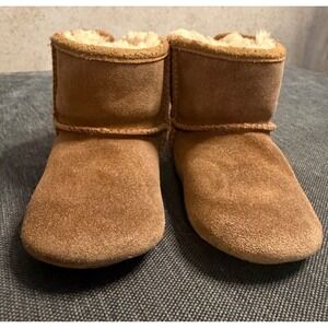 UGG Jesse‎ Bow II Infant Boots Chestnut Suede Pink Bow 1018403I Size 2/3